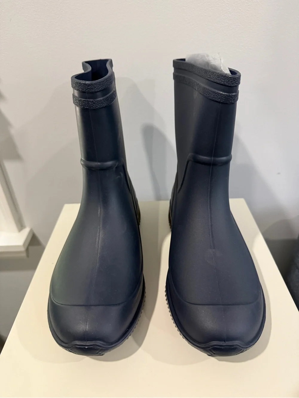 Men's Waterproof Navy Rubber Rain Boots